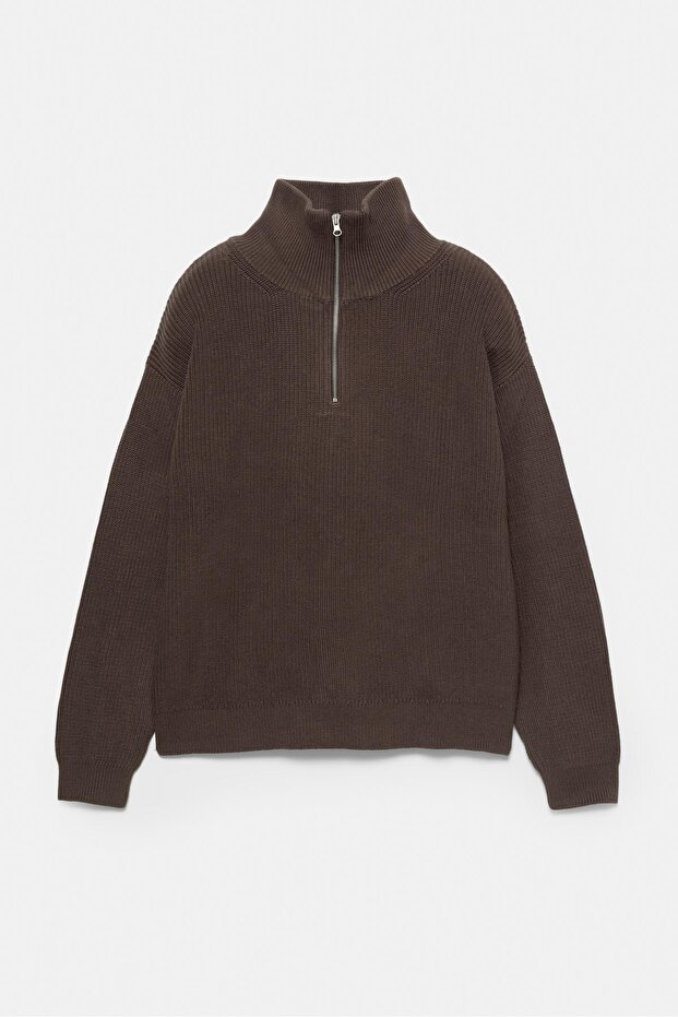 Fermuarlı yaka kazak - 6