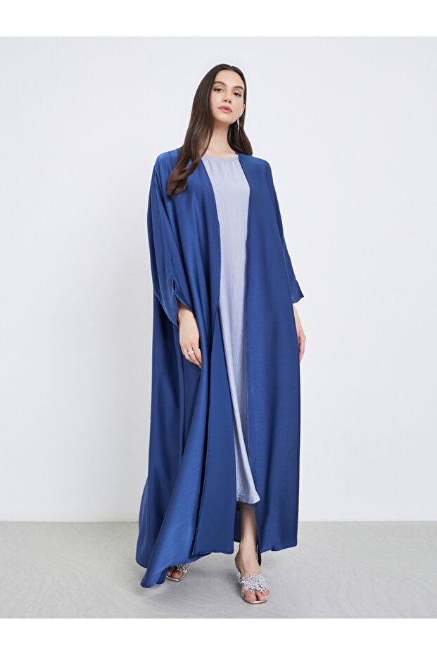 عباية ساتان سادة مفتوحة من الأمام - 2