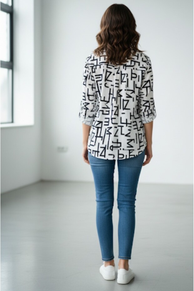 Letter Patterned Shirt - 3