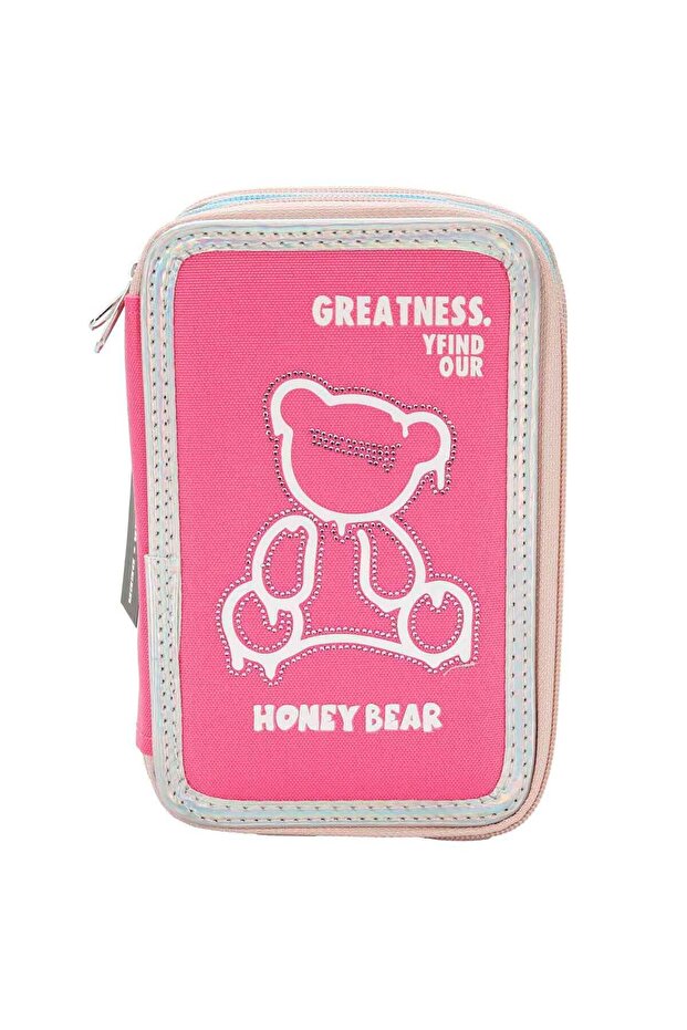 Bear & Deer Colorful Pencil Case Bd-Kcs224 - Pink Honey Bear