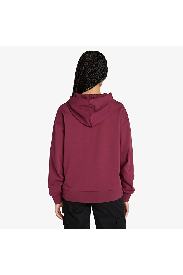 Stack Logo Loop Back Kadın Bordo Sweatshirt - 2