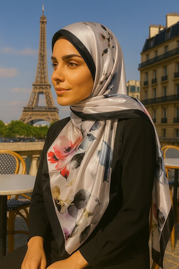 شال قطني بنمط الورد - 1