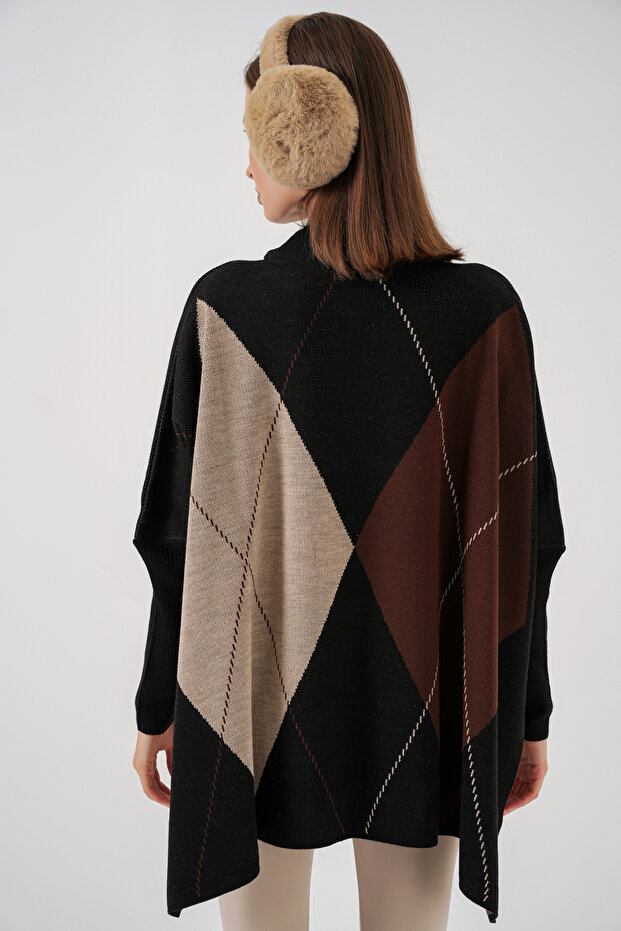 15783 Yırtmaçlı Panço Kazak - C.Siyah - 6