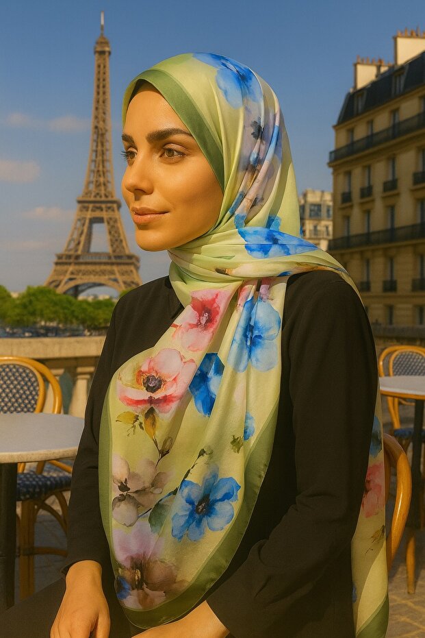 شال قطني بنمط الورد - 1