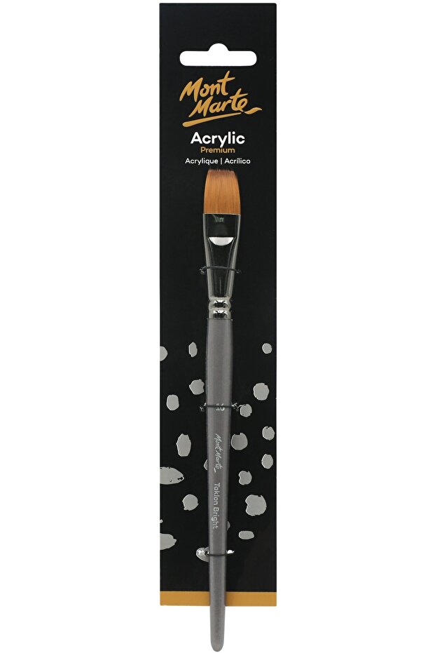 Mm artist acrylic paint brush premium taklon flat short bright 16
