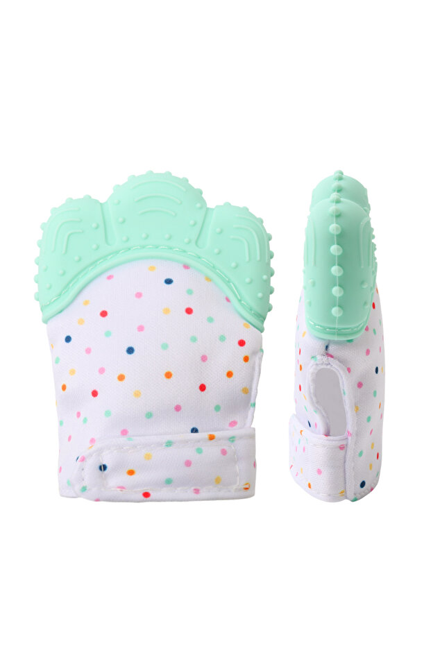 Organic 2in1 BPA Free nonslip baby mitten teether & pacifier