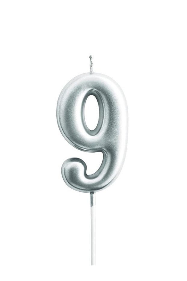 Nine Number Candle - Silver