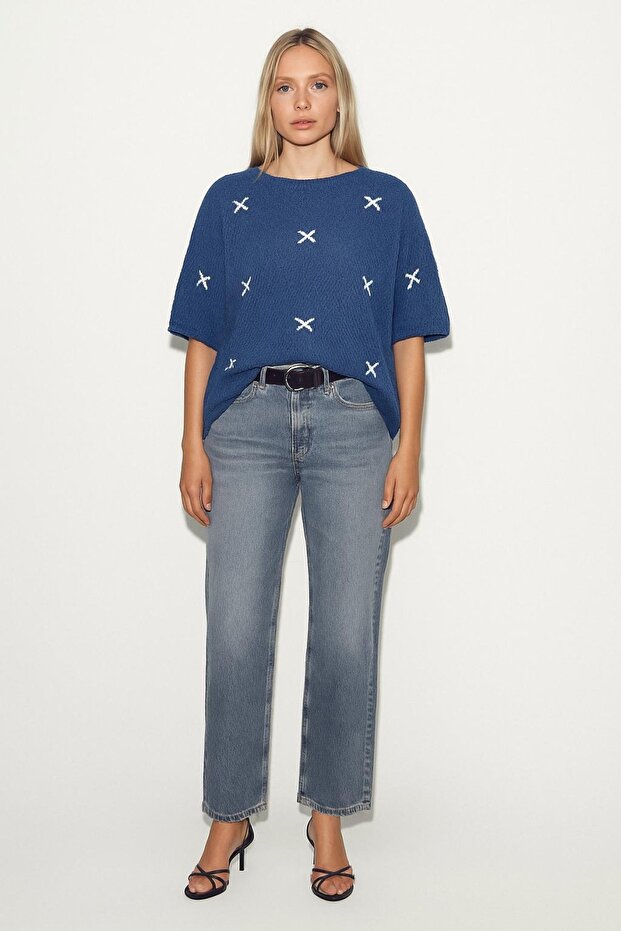 Fiyonklu Ajurlu Oversize KAZAK - 2