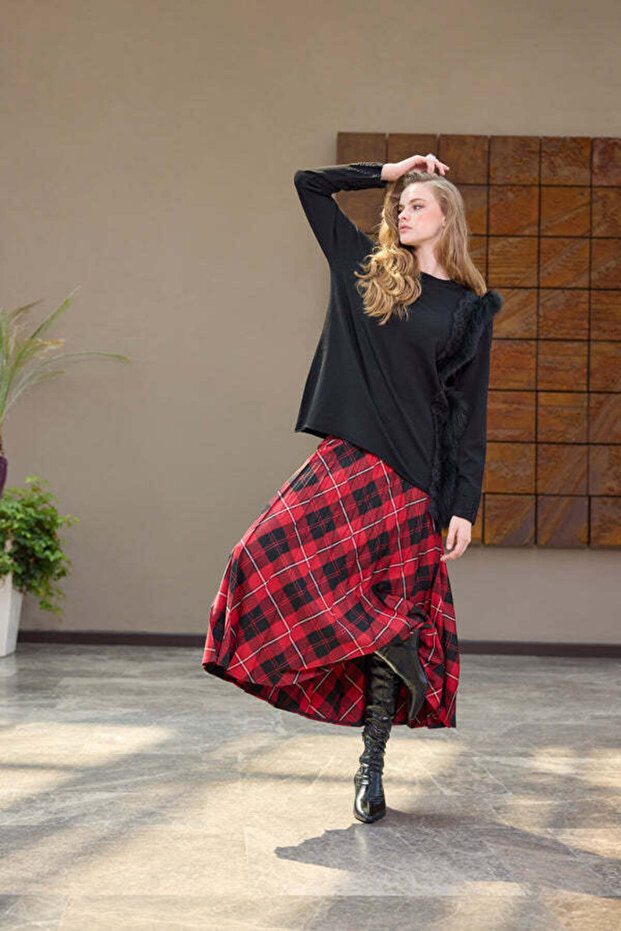 Kürklü Triko Tunik - 5