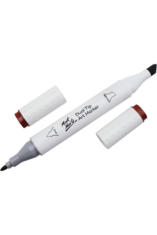 قلم فني مزدوج الأطراف من MM Marker - بني قرميدي 94