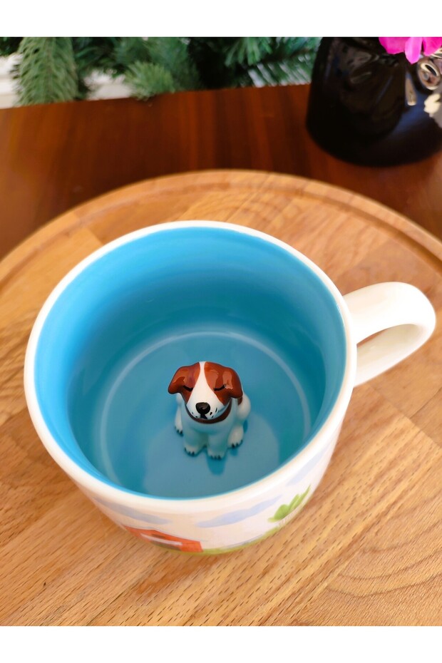 Vernaza Köpek Figürlü Kupa - Renkli - 380 ml - 1 Adet - 7