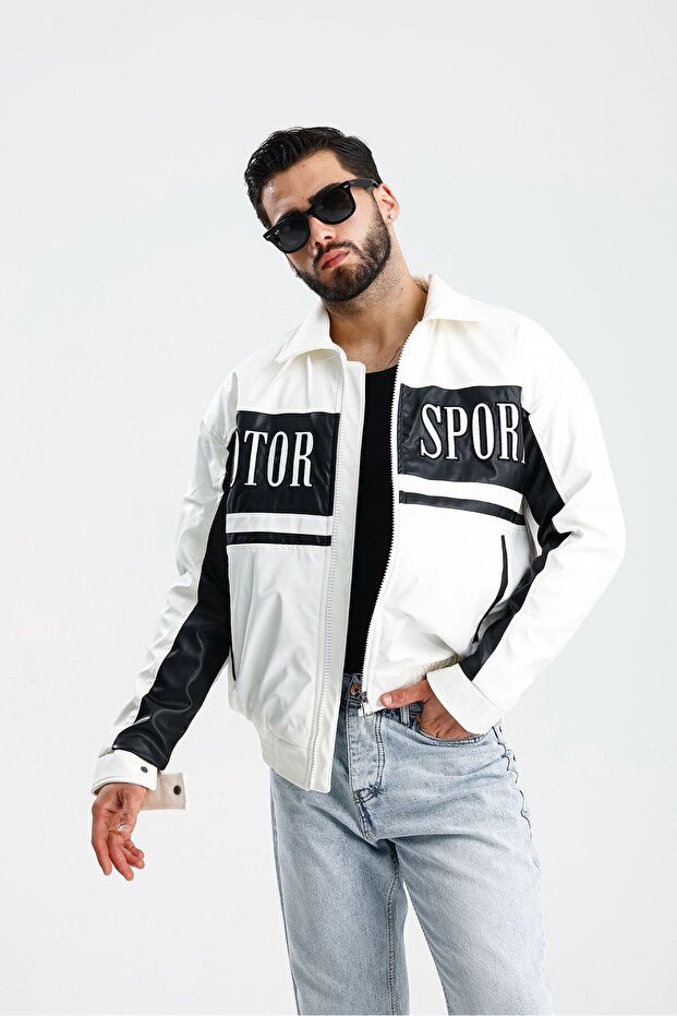 Erkek Oversize Deri Ceket - 1