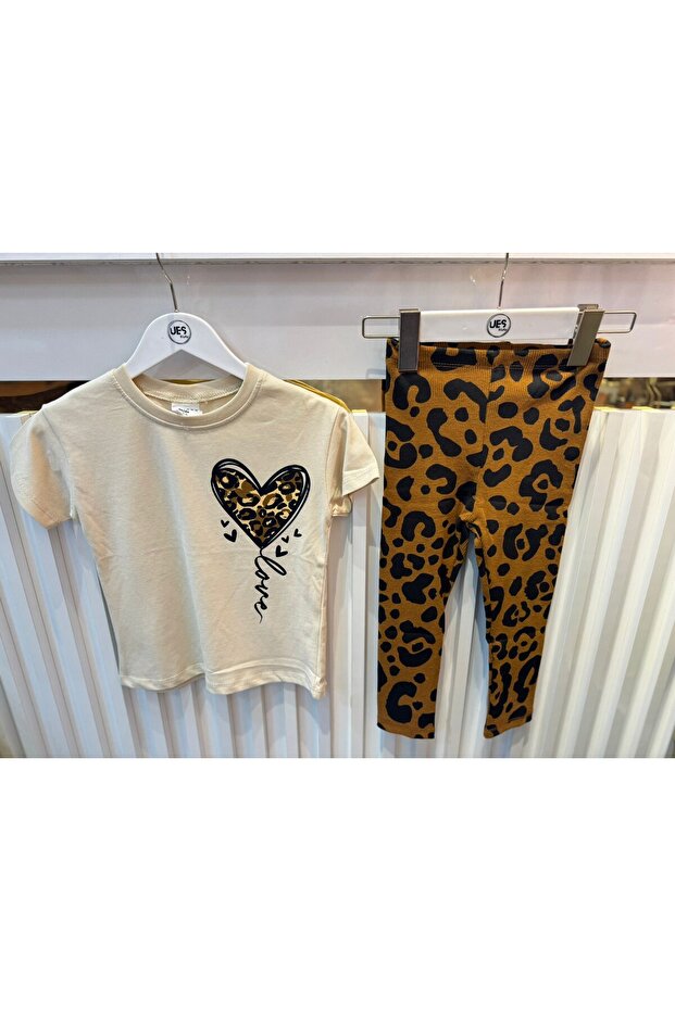 Girl's Leopard Ribbed Tights Set
