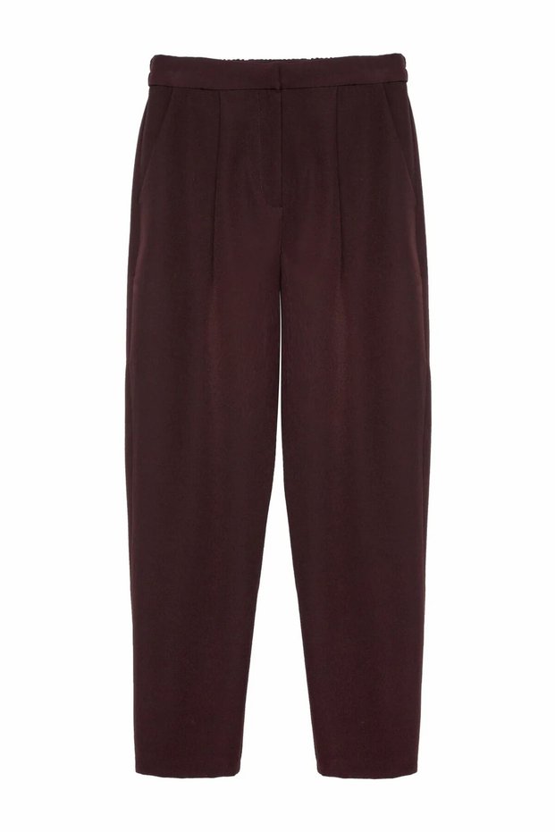 Women's Brown1 Belt Detailed Trousers Pants 23Y71154-Dark Brown