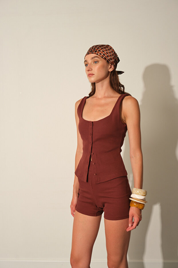 Önü Düğmeli Bluz - 2