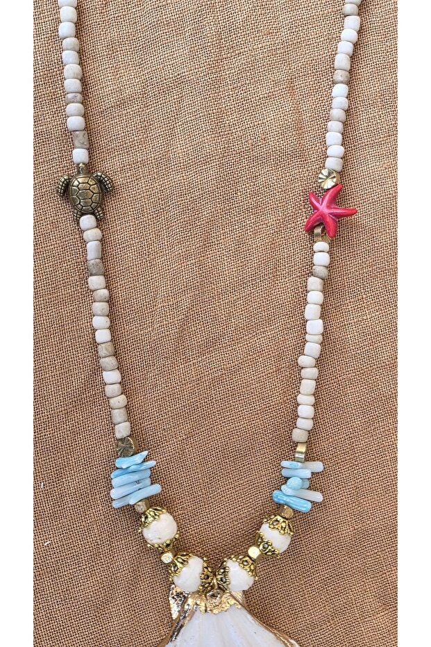 قلادة مصنوعة يدويًا من الصدف البحري الأصيل - 5