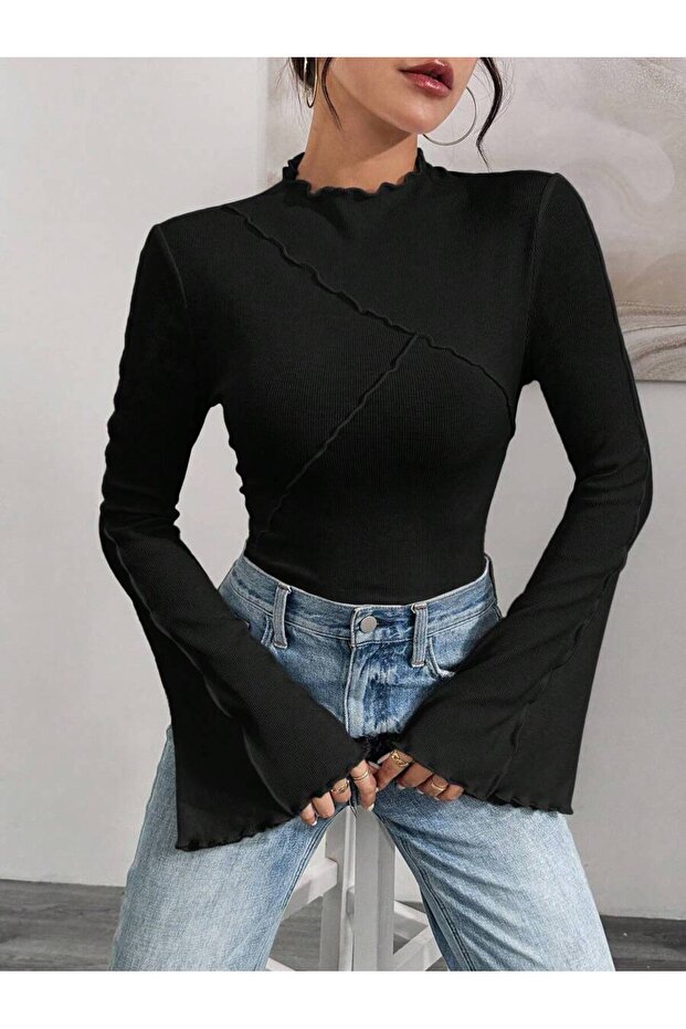 kadın ispanyol kol bluz - 1