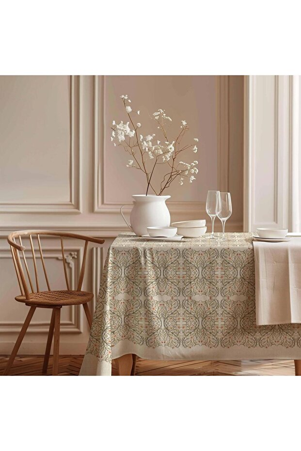 مفرش طاولة من القطن ذو ملمس فني MSAORT0019 - 2