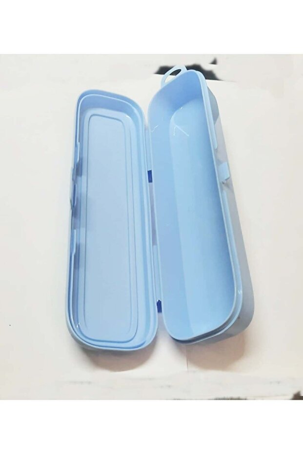 Turkuaz Çok Renkli Kapaklı Saklama Kutusu – Kalem, Fırça ve Diş Seti için - 2