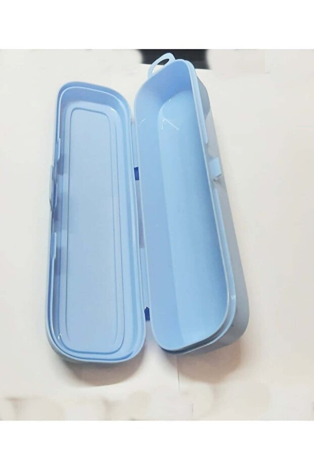 Turkuaz Çok Renkli Kapaklı Saklama Kutusu – Kalem, Fırça ve Diş Seti için - 3