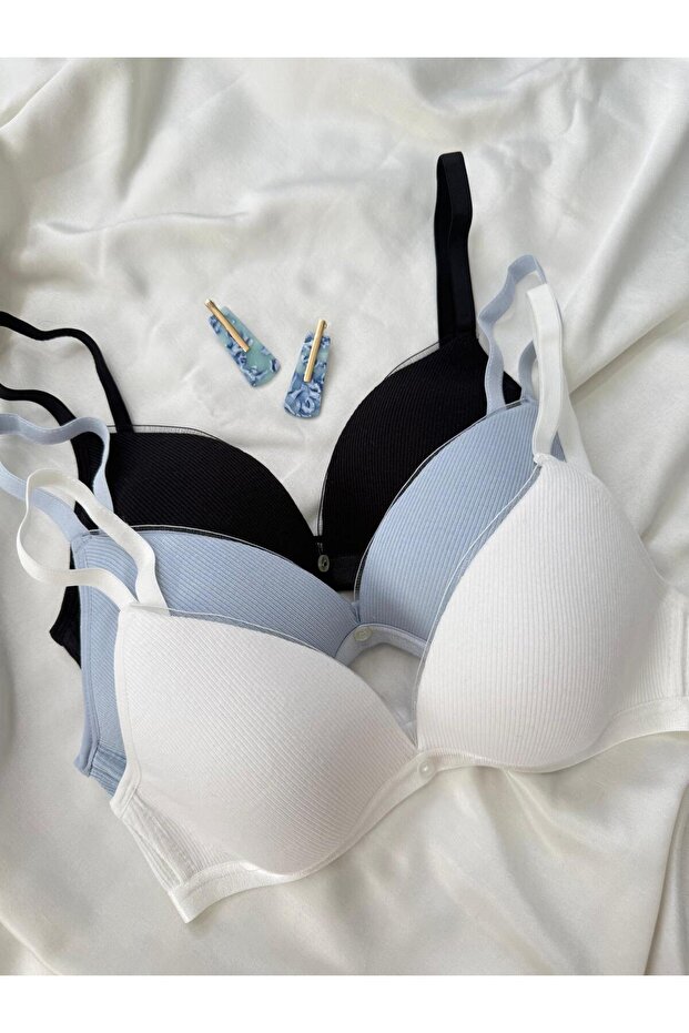 Cotton Unpadded Unpadded 3-Piece Recovery Bra