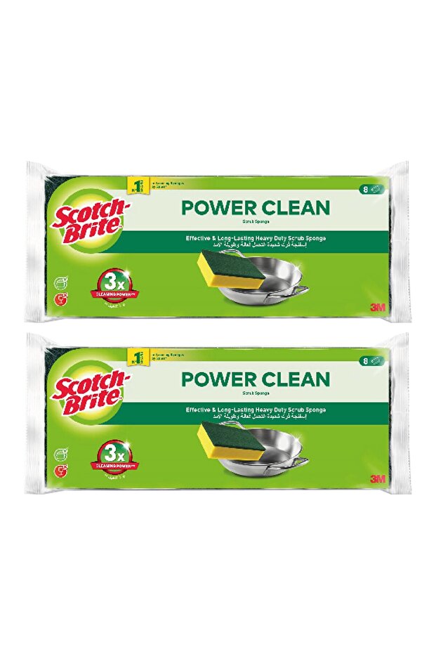 Power Clean Heavy Duty Nail Saver Scrub Sponge Value Pack 16 pcs
