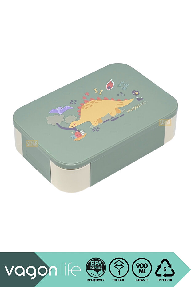 Bento 900ml Lunch Box New Collection Single Layer 2 Compartments Pp Plastic Children's Lunch Box Food Container