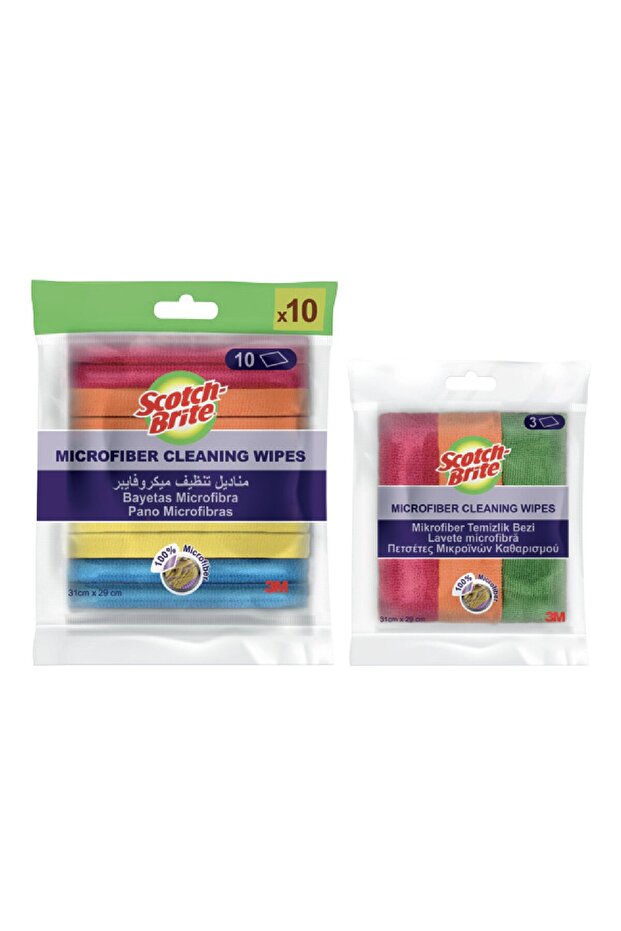 Microfiber Cleaning Wipes 10+3 pcs Pack – 30x30cm Multi-Surface Cloths