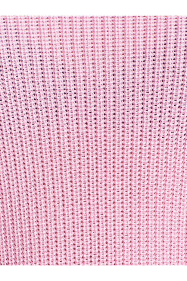 10804 Kayık Yaka Basic Triko Kazak-Pembe - 4