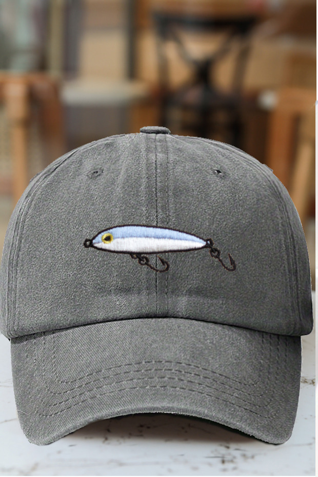 Lure Fisherman's Most Effective Jig in the Bait Box Embroidered Vintage Hat