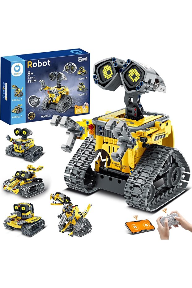 5'i 1 Arada STEM Robot Yapım Seti | Kumandalı & Uygulama Kontrollü | Kodlama Oyuncağı - 1