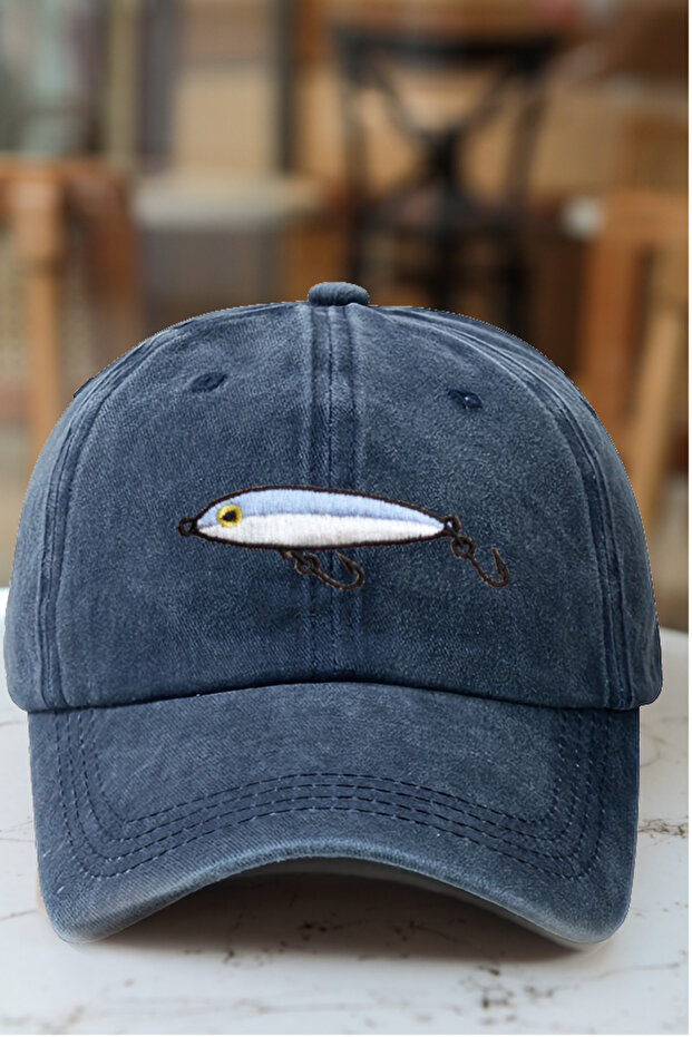 Lure Fisherman's Most Effective Jig in the Bait Box Embroidered Vintage Hat