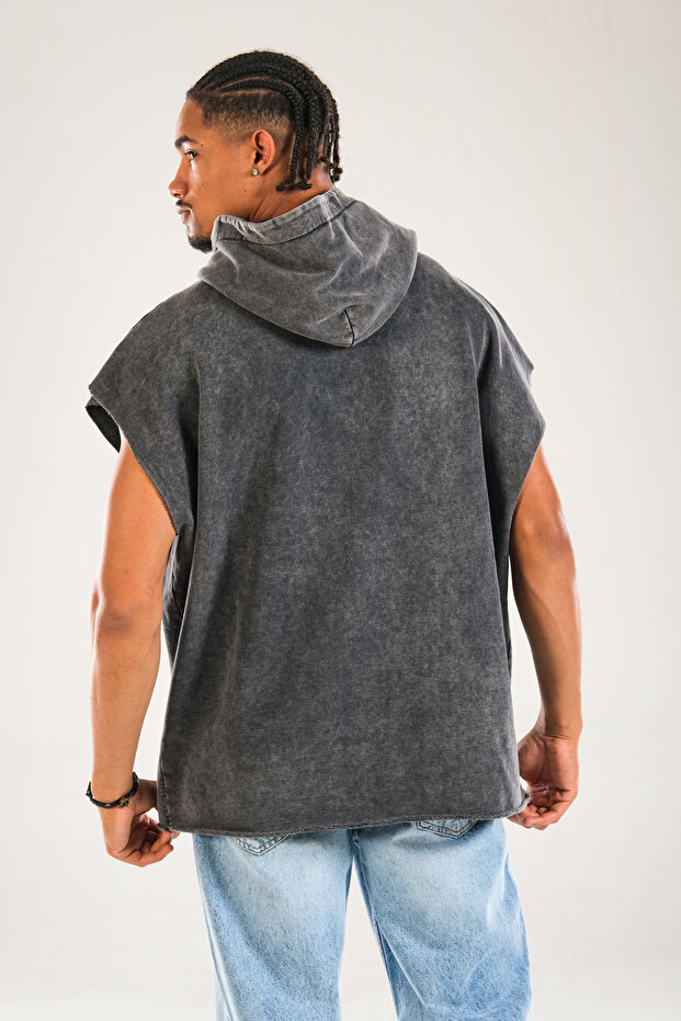 Premium Kapüşonlu Antrasit Sweat - 4