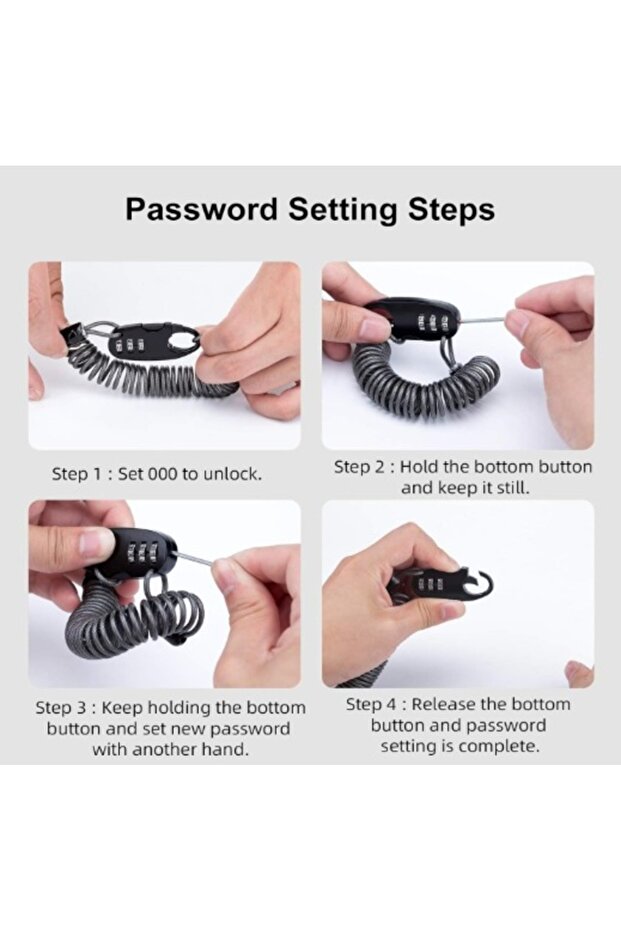 قفل كابل ملفوف لخوذة الدراجات - 4