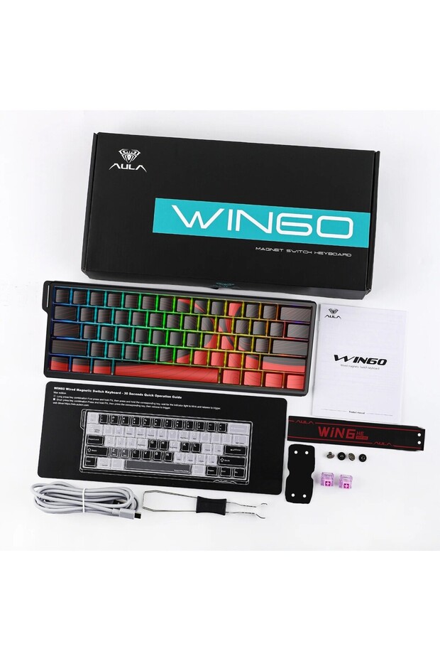 Win60 He Max Manyetik Klavye Rapid Trigger Wing Chun Switch 8000Hz RGB TKL Hot Swap Oyuncu Klav - 8