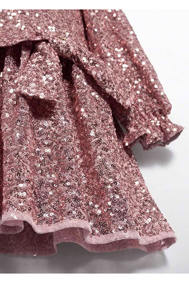 Siyah/Pembe Pullu Elbise Çocuk 5531 - 4