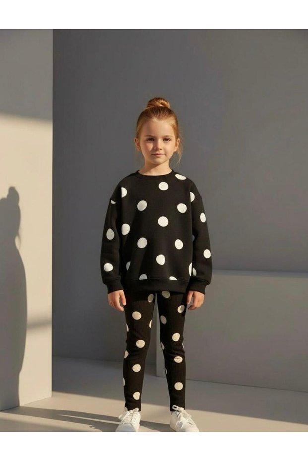 Polka Dots Girl's Bottom and Top Leggings Set