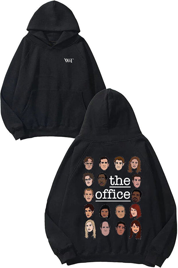 The Office 3 Design Back Printed Black Hooded Sweatshirt