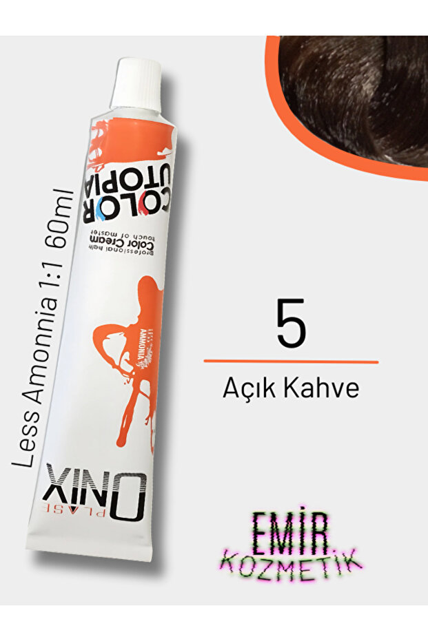Düşük Amonyaklı Saç Boyası 60ml Açık Kahve 5 - 1