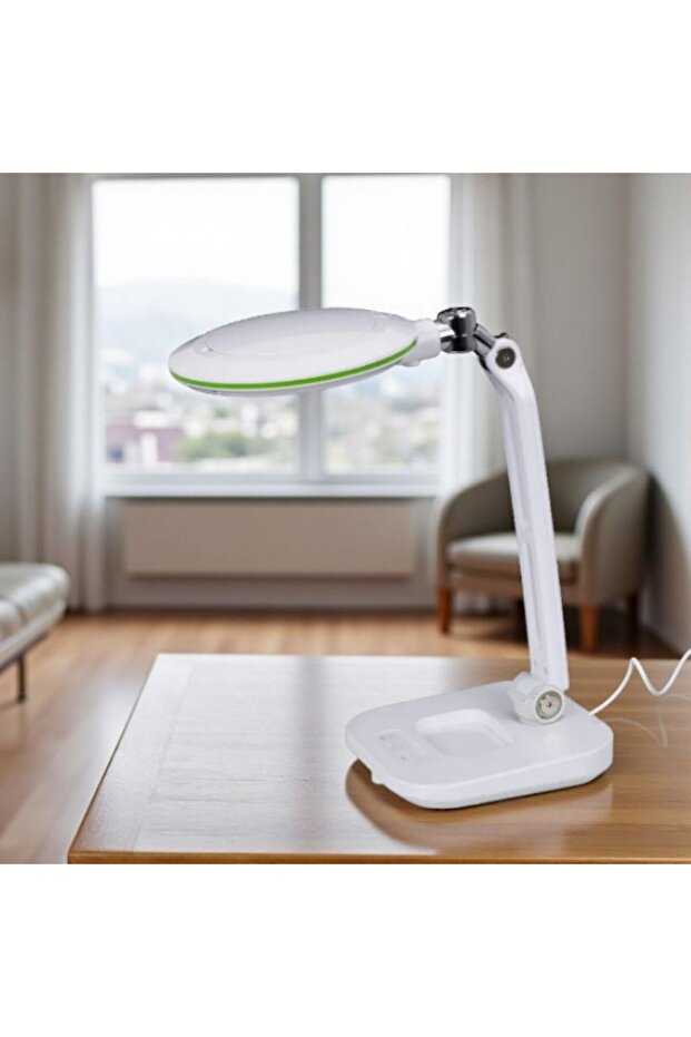 عدسة مكبرة لسطح المكتب من فليكسي قابلة للتعديل مع إضاءة LED متدرجة - 3