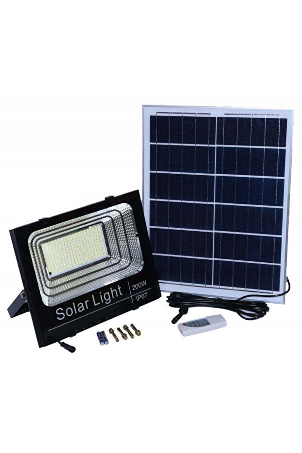 200W Floodlight with Solar Panel and Remote Control - Efficient Lighting - 8