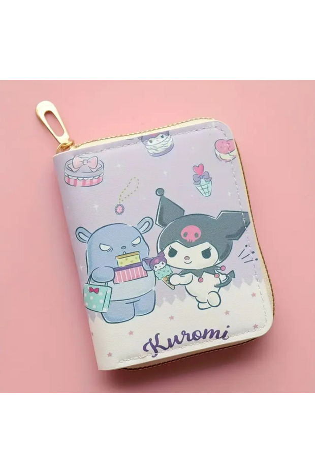 Sanrio Character Leather Zippered Kuromi Melody Girls' Teenager Coin Purse Children's Wallet