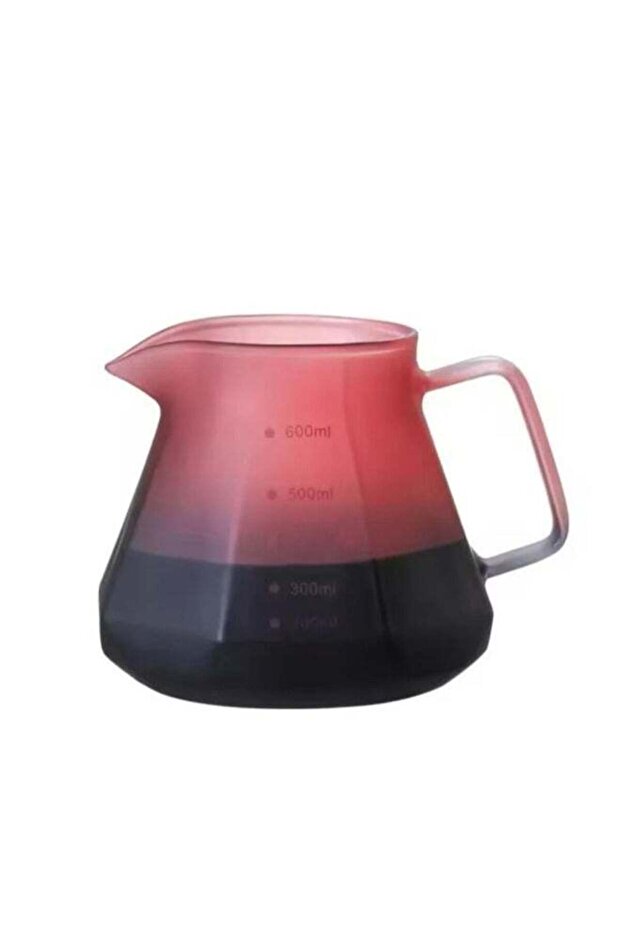 وعاء تقديم القهوة - أحمر شفاف 600 مل - 1