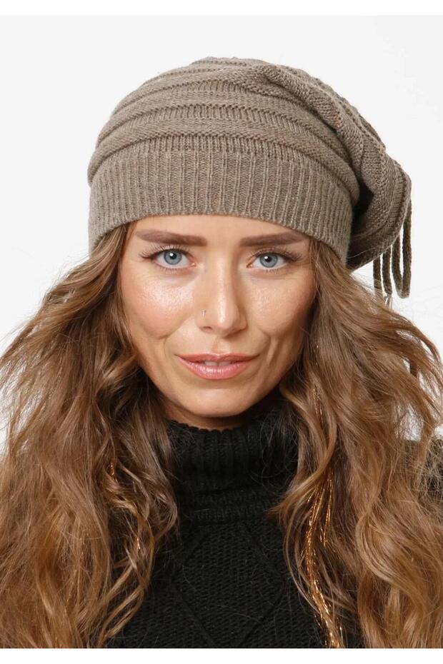 طوق رقبة شتوي وظيفي قابل للتعديل بحبل، قبعة - 3