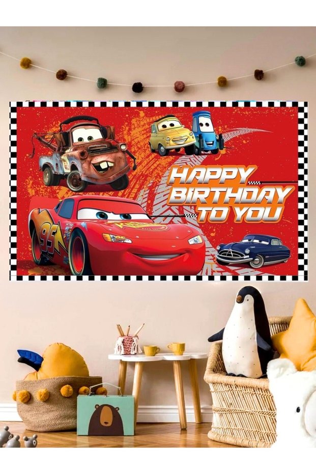 Car Themed Custom Birthday Banner Backdrop 60X100 Vinyl Tarpaulin Banner Birthday Partyset Ornament