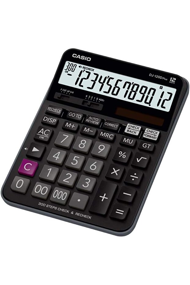 DJ-120D Plus 300 Steps Check and Correct Desktop Calculator Bigger Screen/Keys (12 Digit) - 1