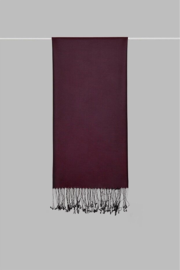 İpek Şal - Siyah Bordo - 3