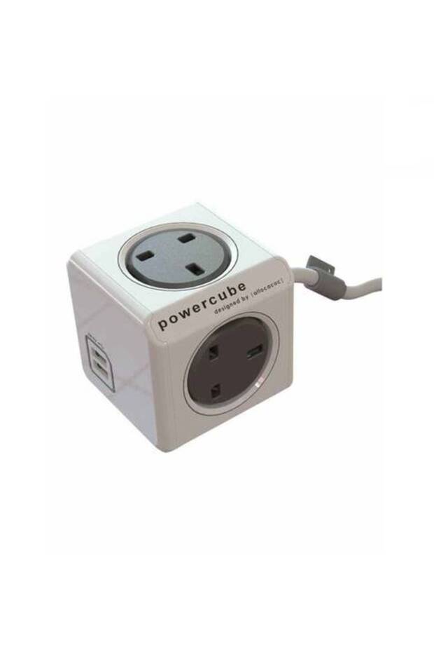 PowerCube Smart Cube with 4 Triple Sockets and 2 USB Ports - Green - 3