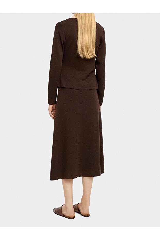 Lastikli Bel Midi Etek - 4