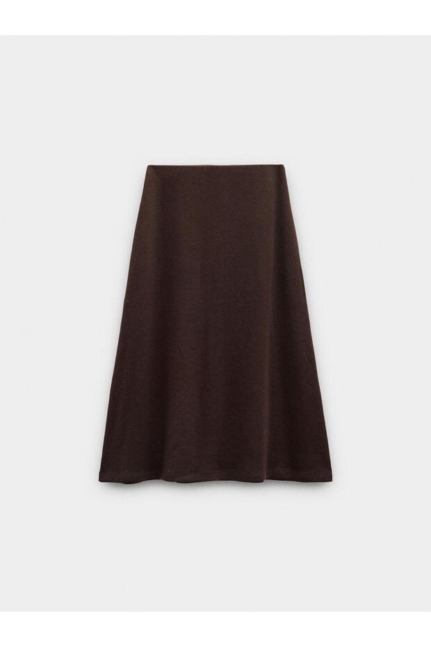 Lastikli Bel Midi Etek - 8